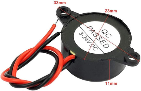 DC 3-24V Active Piezo Buzzer 85 db with Industrial Audio Inside 2-Wire Leads Electric Alarmer 10PCS...