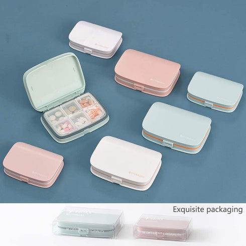 Waterproof Pill Case - Travel Pill Organizer Small Pill Box with Removable Compartments - Portable Pill Container Outdoor Pill Holder (Green B)...