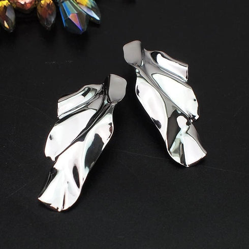Geometric Statement Texture Earrings for Women Large Fashion Irregular Minimalism Earrings Simple Modern Rectangle Large Leaf Earrings Hypoallerge...