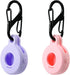 Silicone Case for Tile Sticker 2022 with Keychains, 2 Pack Anti-scratch Protective Cover with Carabiner (Pink/Purple)...