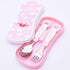 Kakao Friends - Easy Washing Clean 304 Stainless Steel Spoon & Fork (1.1 inch x 5.6 inch) with Wide Case Tableware Set for Kids, Pink (Little Apea...