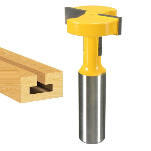 1/2" Shank Straight T-Slot & T-Track Slotting Cutter Router Bit Wood Groove Milling Cutter Woodworking Tool, 1-1/16 Inch Diameter...