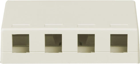 Legrand - OnQ Surface Mount Box, 4 Port Wall Mount Box for Phone or Data, Fits Any Keystone Insert, Plastic Box Mounts to Wall, White, WP3504WH...