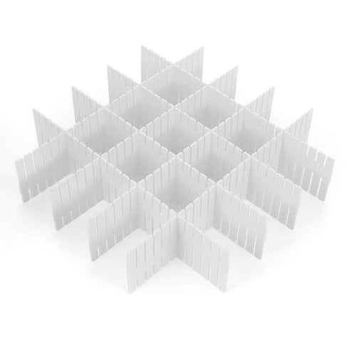 ShineMe Drawer Dividers, 8pcs Drawer Divider Organizers, White DIY Plastic Grid, Plastic Adjustable Drawer Dividers, Household Storage Makeup Sock...