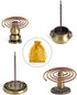 Sakura Flower Incense Holder, 5PCS Bronze Incense Burner Holder with Silk Pouch, Bowl-Shape, Lotus Multihole, Cone Shape and Gourd-Shape Ash Catch...