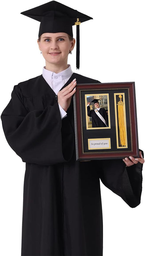 GraduatePro Graduation Picture Frame with Tassel Holder Shadow Box Graduation Decoration Gift-So Pround of You, Mahogany 4x6 Photo Frame...
