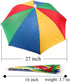 Umbrella Hat, 27" Diameter Rainbow Umbrella Hats, Hands Free Fishing Umbrella Cap Sunhat, Head Umbrella Hat for Kids, Men & Women, Headwear Umbrel...