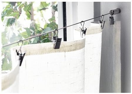 Wire Cable Curtain Rod System with Clips...