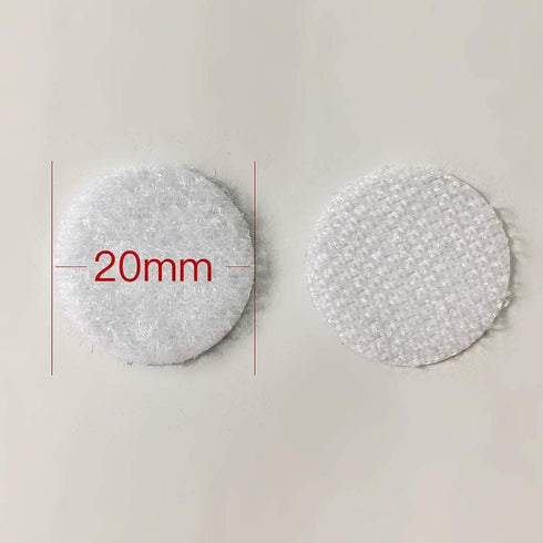Vkey (500 Pair Sets) 3/4inch 20mm Diameter Sticky Back Coins Hook & Loop Self Adhesive Dots Tapes (White)...