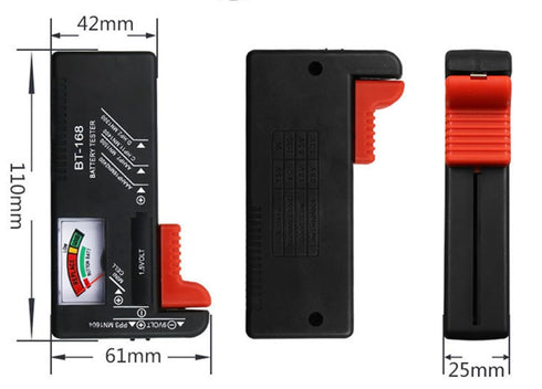Battery Tester, Universal Battery Checker Small Battery Testers for AAA AA C D 9V 1.5V Button Cell Household Batteries Model BT-168...