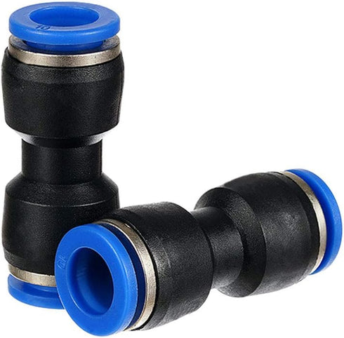 Metalwork Plastic Push to Connect Straight Union Pipe Tube Fitting, 10mm OD x 10mm OD, Straight Pneumatic Connector (Pack of 10)...