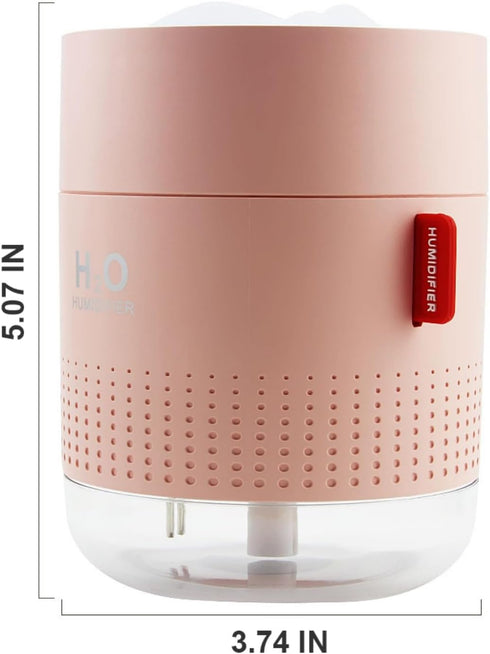 Portable Small Humidifier,500ml Air Humidifier for Plant,Night Light Function,Super Quite,Auto Shut-Off,USB Personal Cool Mist Humidifier for Bedr...