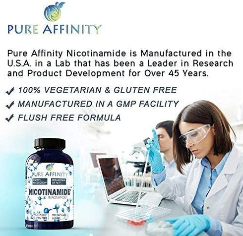 200 Count! B3 Nicotinamide 500 mg Effective Flush-Free Niacin. Energy Booster, Cell Regenerator, Supports Cognitive Decline, Anti-Aging and Helps ...