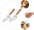 2Pcs Wooden Handle Pizza Shovel pizza spatula pizza cake holder cake server pie server pie cutter baking grilling cheese metal spatula for cooking...