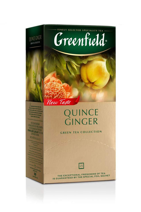 Greenfield Quince Ginger Green Tea Fruit & Herbal Collection 25 Teabags The Execptional Freshness Of Tea Is Guranteed By The Special Foil Sachet...
