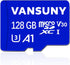 Vansuny Micro SD Card 128GB microSDXC Memory Card with SD Adapter A1 App Performance V30 4K Video Recording C10 U3 Micro SD for Phone, Security Ca...