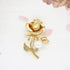 Women's Crystal Pearl Flower Brooches Elegant Enamel Rhinestone Floral Statement Brooch Pins Fashion Jewelry Accessories for Women Gift Gold...