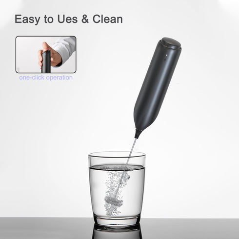 Powerful Electric Milk Frother Set, Rechargeable Drink Blender with Stand/Base, Foam Maker Mixer, Handheld Milk Frother for Coffee, Cappuccino, La...