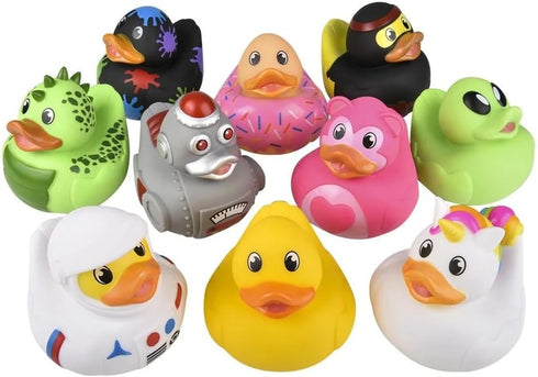Big Rubber Ducky Collectible Mix (5.5") Alien, Robot, Dinosaur, Splat, Ninja, Confetti, Pink Heart, Yellow, Unicorn and Astronaut. Perfect for Duc...