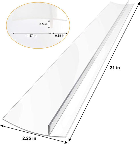 Stove Gap Covers Kitchen Counter Gap Covers with Heat Resistant Wide & Long Gap Filler Used for Protect Gap Filler Sealing Spills in Kitchen Counter, Stovetops, 2 Pack, Semi-clear, 21 Inch