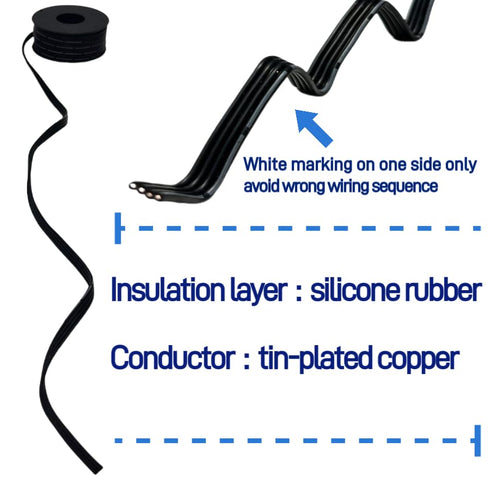 30 Gauge 4Pin Silicone Ribbon Cable, 30 AWG Flat Flexible Cable Electrical Wire, 25Ft/7.5m Length Stranded Tinned Copper Wire, Silicone Insulation...