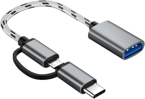 2-in-1 USB C/Micro USB to USB Adapter, USB to USB C OTG Adapter Cable Compatible with Samsung Galaxy S21 S22 S23 Note 20/10 A53, Google Pixel and ...
