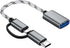 2-in-1 USB C/Micro USB to USB Adapter, USB to USB C OTG Adapter Cable Compatible with Samsung Galaxy S21 S22 S23 Note 20/10 A53, Google Pixel and ...