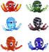 H&D HYALINE & DORA Multicolor Octopus Art Glass Blown Mini Sea Animal Figurine,Set of 6...