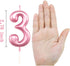 3rd Birthday Candle Three Years Pink Happy Birthday Number 3 Candles for Cake Topper Decoration for Party Kids Adults Numeral 30 23 37 33 13...