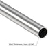 uxcell 304 Stainless Steel Tube, OD 12.7mm x 1mm Wall Thick 300mm Length Capillary Metal Tubing for Industry Machinery...