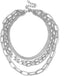 Silver Layered Necklaces for Women Simple Punk Chunky Necklaces Silver Chain Goth Necklace (2pcs Silver)...
