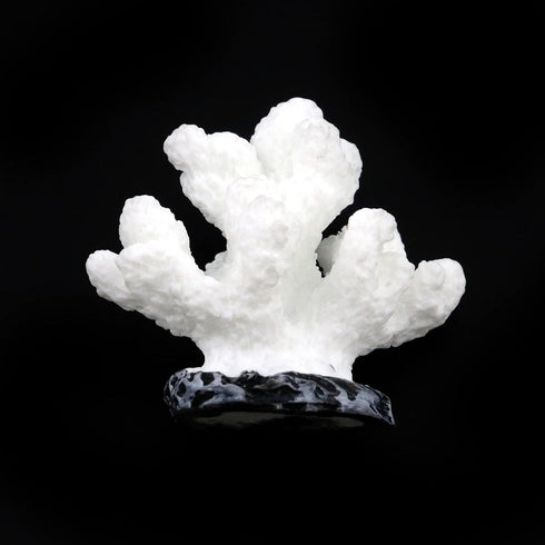 Semetall Sea Coral Sculpture, 2Pcs White Resin Aquarium Ornaments for Fish Tank Decorations...