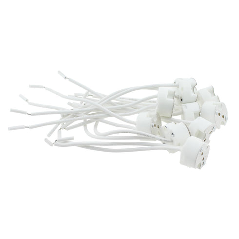 10PCS LED Halogen Ceramic Cable Connector Base Socket Adaptor G4 Lamp Socket 10cm White Silicone Lamp Head Cord for Pendant Wall Lamp Landscape La...