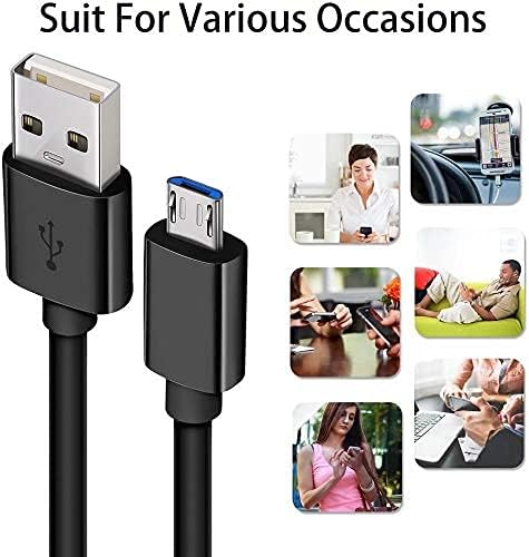 Micro USB Cable,2Pack Extra Long Android Charger Cable 10Ft 6Ft, EnduringFast Phone Charger Cord Android USB Charging Cable for Samsung Galaxy S7 ...