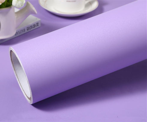 Solid Color Frosted Waterproof Wallpaper Shelf Drawer Liner Self-Adhesive Cabinet Sticker 15.6 Inch by 98 Inch (Light Purple)...