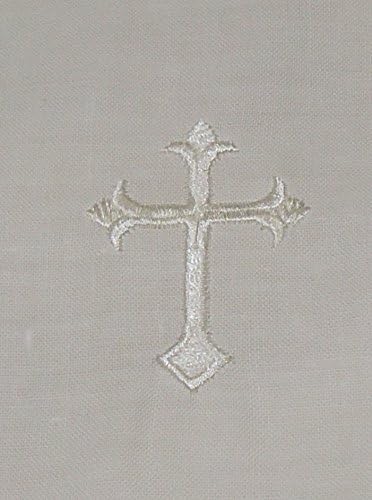 White Linen Baptism Cloth with White Cross Towel Size Model:...