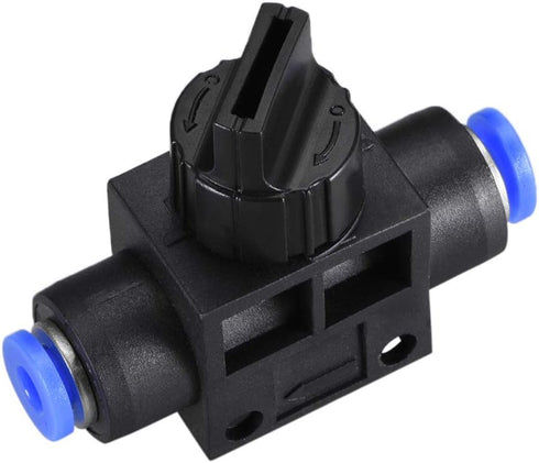 uxcell 4mm OD Pneumatic Air Flow Control Valve with Push-to-Connect Fitting,Union Straight,Pneumatic Air Controller Valve 6pcs...