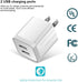 USB Wall Charger, Loxdn 2-Pack Dual Port USB Wall Plug Charging Block Adapter Charge Cube Brick Box Compatible with iPad/iPhone/iPod, Samsung, LG,...
