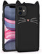 Cute iPhone 11 Case, Funny Animals Black Whisker Cat Ears Kitty 3D Cartoon Soft Silicone Shockproof Cases Cover Skin for Girls Kids Women...
