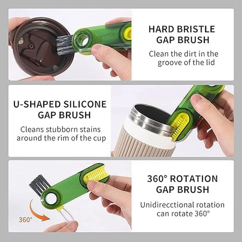 3 in 1 Cup Lid Gap Cleaning Brush, Bottle lid Cleaning Brush, Tiny Bottle Cup Lid Straw Cleaner Tools Home Kitchen Cleaning Tools Multi-Functional...