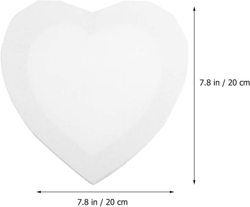 EXCEART Blank White Canvas Boards Heart Canvas Painting Drawing Board Cotton Art Panels for Oil Watercolor Paint 2pcs (Width 20cm)...