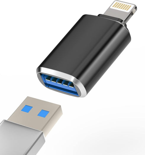 Iphone OTG Adapter Camera Card Reader Lightning to USB Flash Drive Keyboard Mouse MIDI Hub Dongle Compatible with Apple 11 12 13 Pro Max Mini XR X...