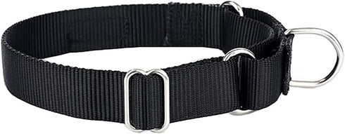 Martingale Dog Collar, Heavyduty Nylon Dog Collar, Black, Large...