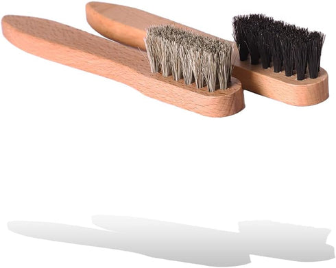 Valentino Garemi Shoe Polish Applicator Brush Set | Dauber Leather Footwear Creamer | Genuine Horse Hair Made in Germany...