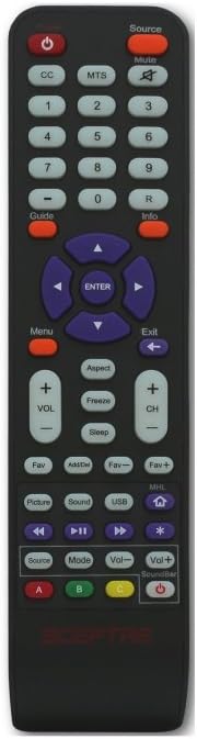 Smartby Replacement Sceptre Remote Control 142021270009C for 405BV-FMQR X505BV-FMQR, X505BV-FMDR, U435CV-UMC, U500CV-UMK U505CV-UMC, U508CV-UMK, U...
