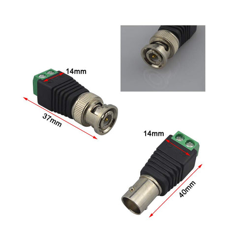 FULARR 20Pcs Professional Connector Kit, 10 Pairs BNC Male & Female Socket Screw Terminal Block Adapter, BNC Video Balun Connector for Coax Cat5 C...