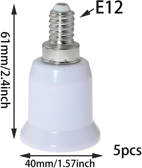 5PCS E14 European Base to E26/E27 Edison Base LED Light Lamp Bulbs Sockets Adapter Converter Chandelier Light Socket for Ceiling Fans Light, Penda...
