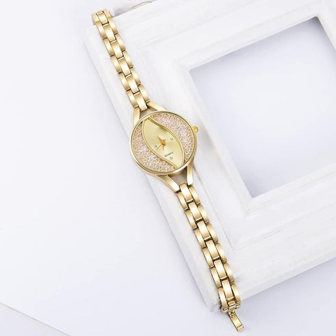 Fashion Ladies Bracelet Wrist Watch Analog Quartz Watch for Women's (Gold)...