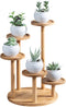 OLizee® 5 Tier Wood Plant Riser Stand Tabletop Tiered Plant Pot Holder Stand Bamboo Succulent Plant Stand Plant Pot Riser Stand Plant Display Hold...