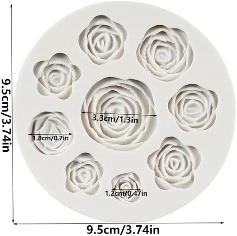 Rose Flower Silicone Mold Flower Fondant Chocolate Candy Molds For Flower Cake Decoration Cupcake Topper Sugar Craft Polymer Clay Gum Paste...
